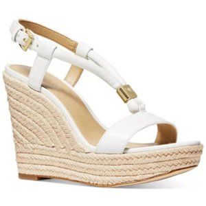 MICHAEL MICHAEL KORS Annie Wedge Sandals Optic White